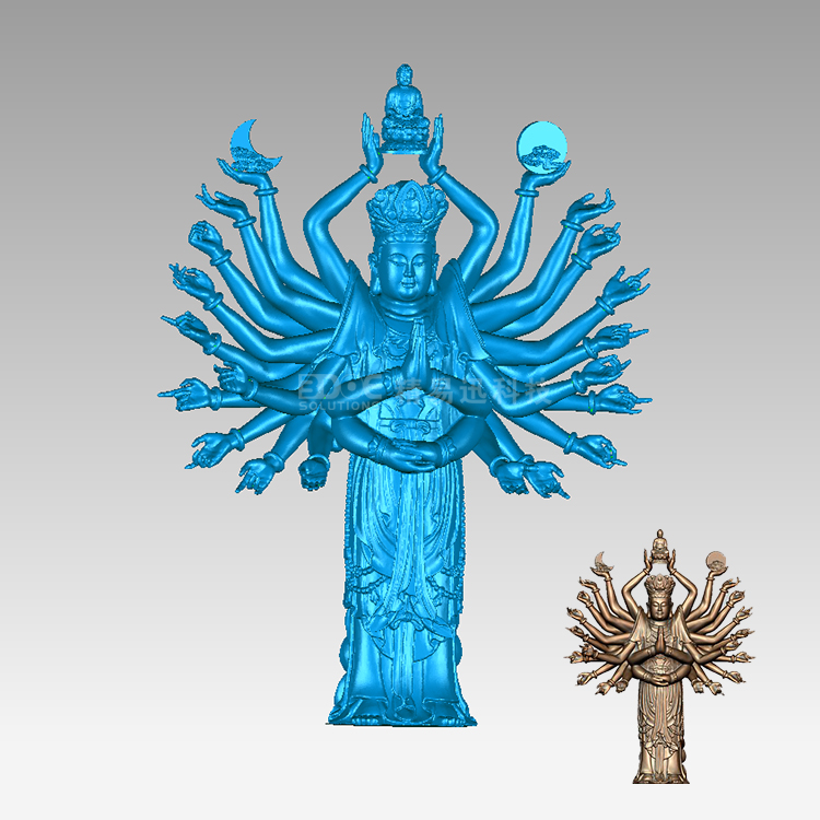 佛像抄数服务案例 精易迅蓝光三维扫描仪解决方案